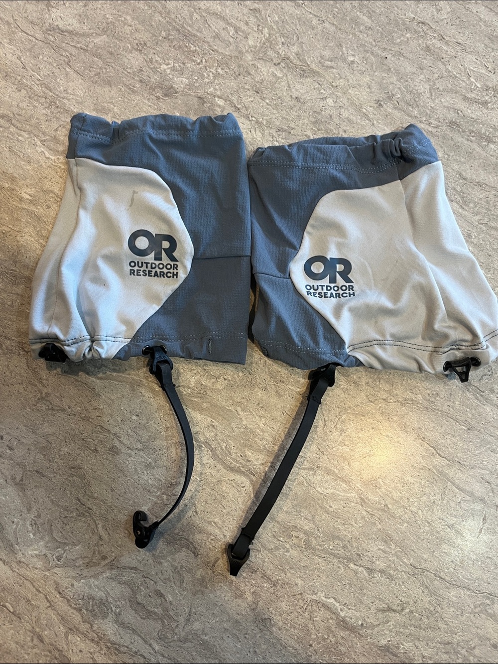 Outdoor Research Two-Tone Light Gray and Slate Blue Gaiters